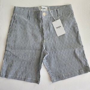 Wax London - 28 Shorts Navy White Seersucker 8"